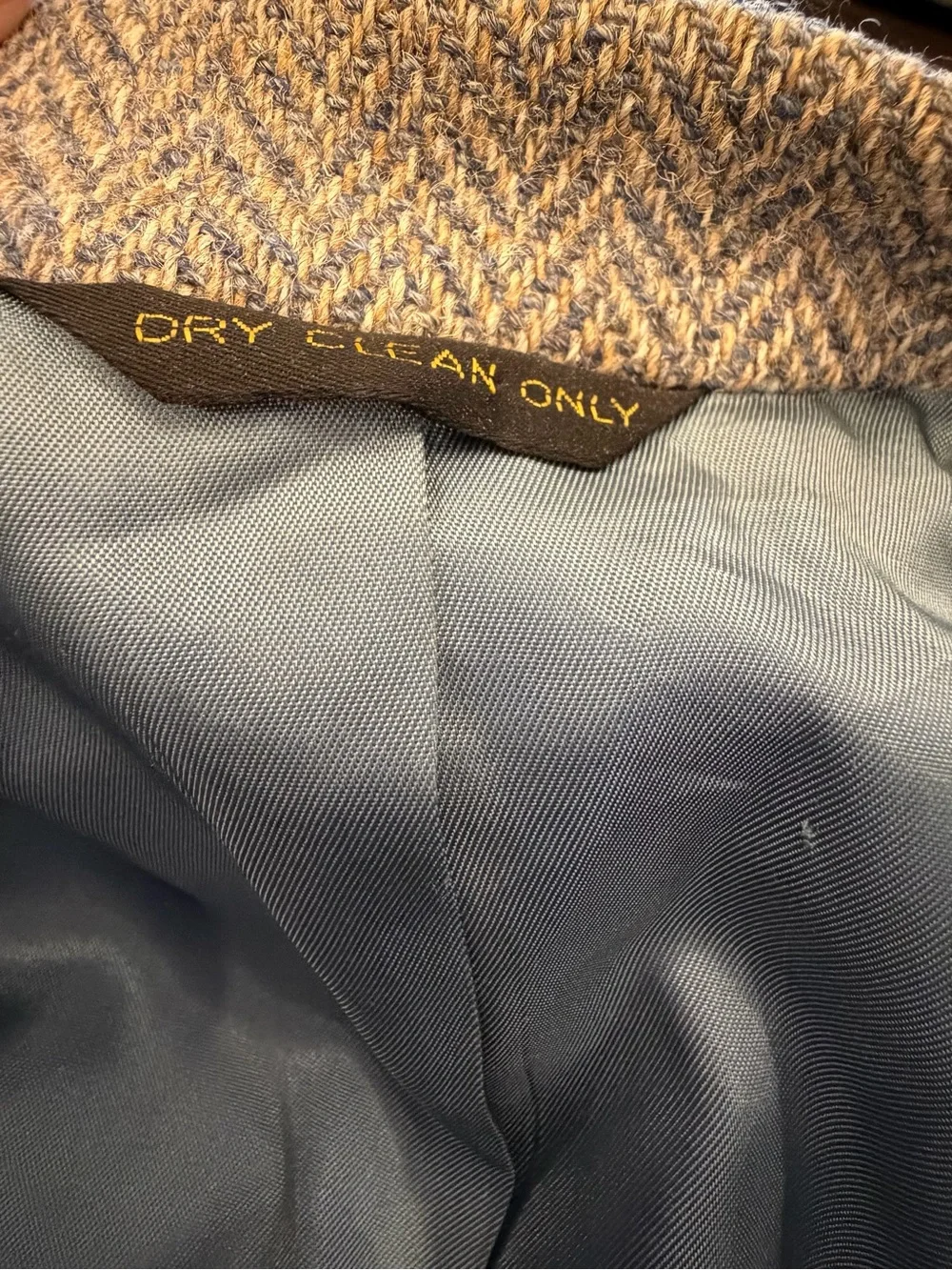 VTG 1970s Nafziger’s Beige Grey Tweed Blazer Sport Jacket Herringbone Chest 40”